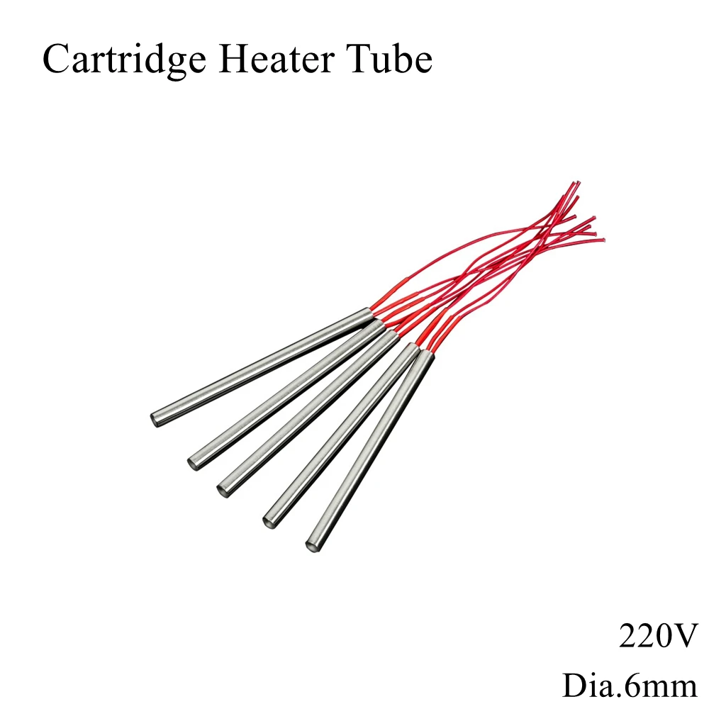 6mm 220V Cartridge Heater Electric Heating Stainless Tube Tubular Single Head Thermistor Extruder Mould Mold 3D Printer Part