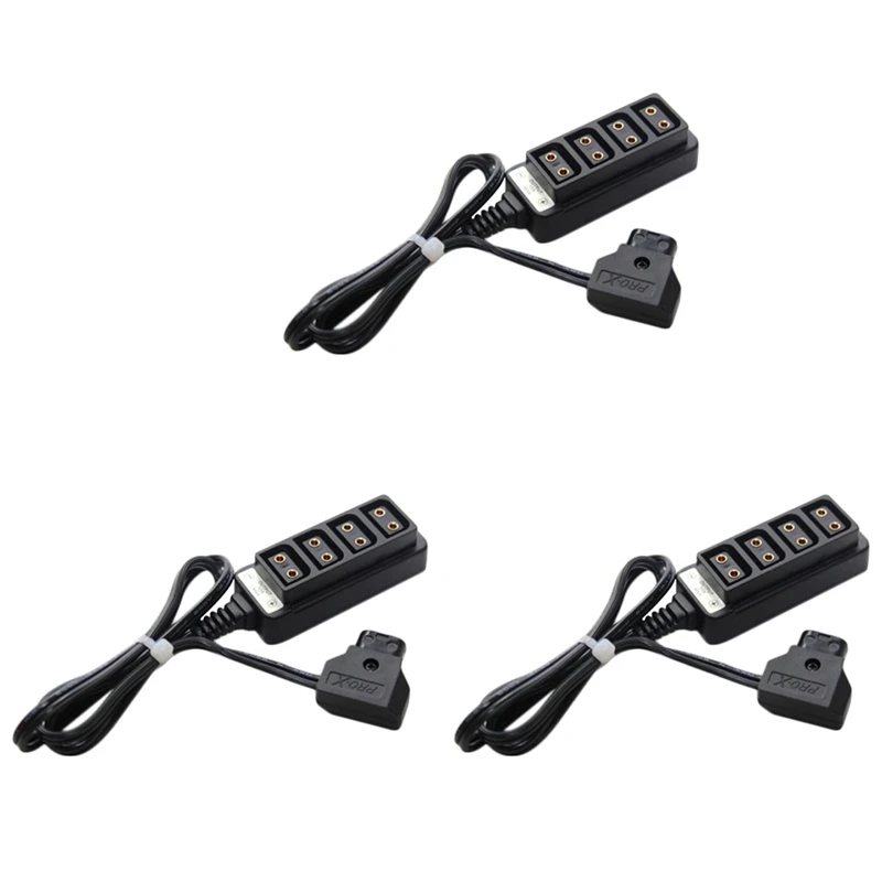 3X D-Tap Male To 4-Port P-Tap Female Camera Power Supply Distributor DTAP Fourway Splitter