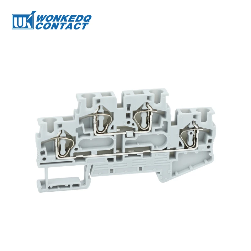 STTB4 Double Level Spring-Cage Terminal Block NS35 Din Rail Mount Connection 4mm² Cable 2 Layer Connector Electrical STTB 4