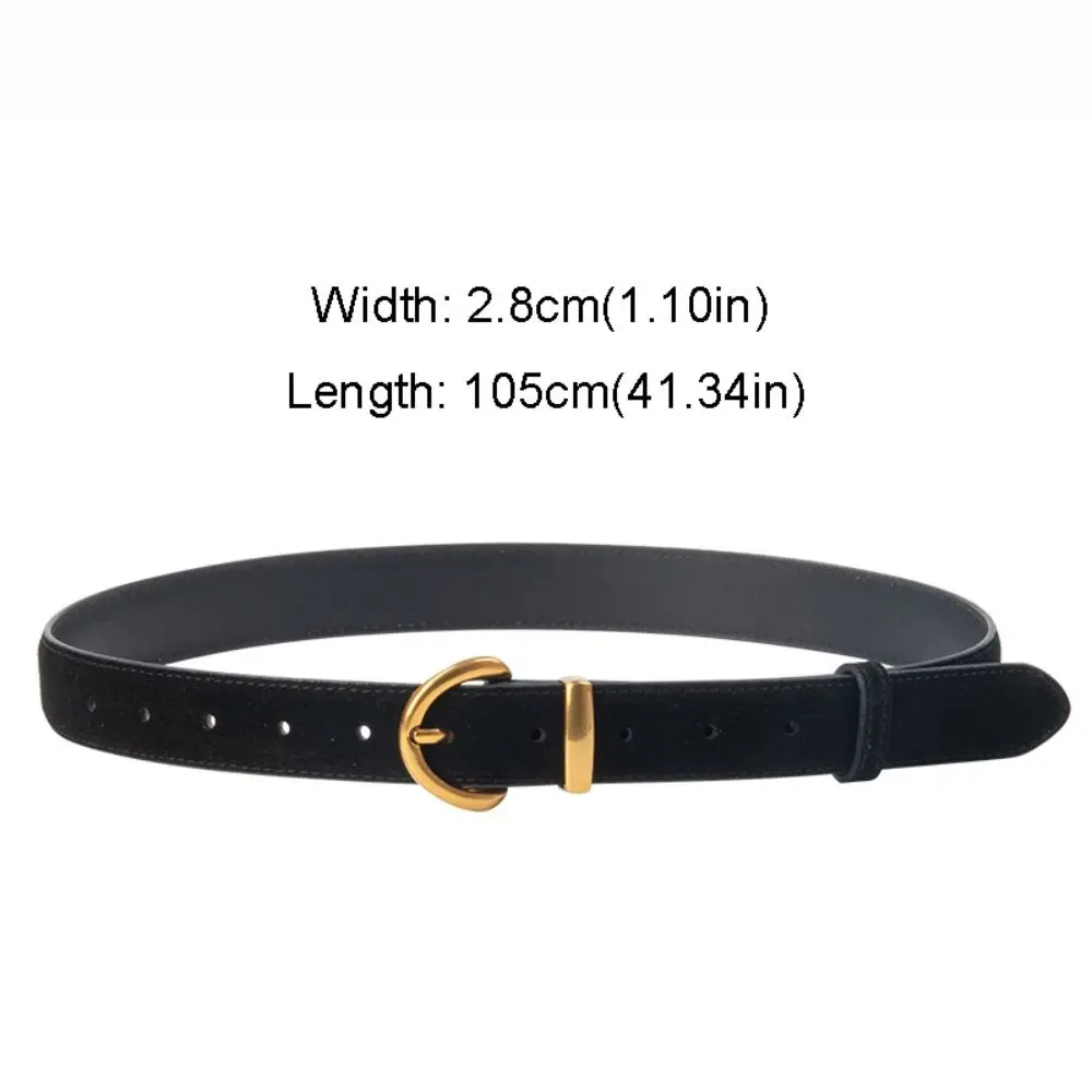 Women Luxury Design Suede Leather Belt Casual Versatile Business Waist Strap Trendy Pin Buckle Waistband