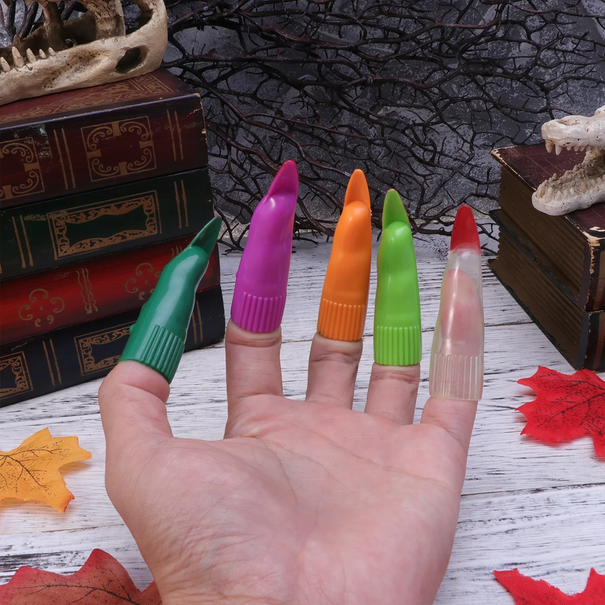 50 Pcs Halloween Nails Articulated Spooky Fake Party Trick Finger Toddler