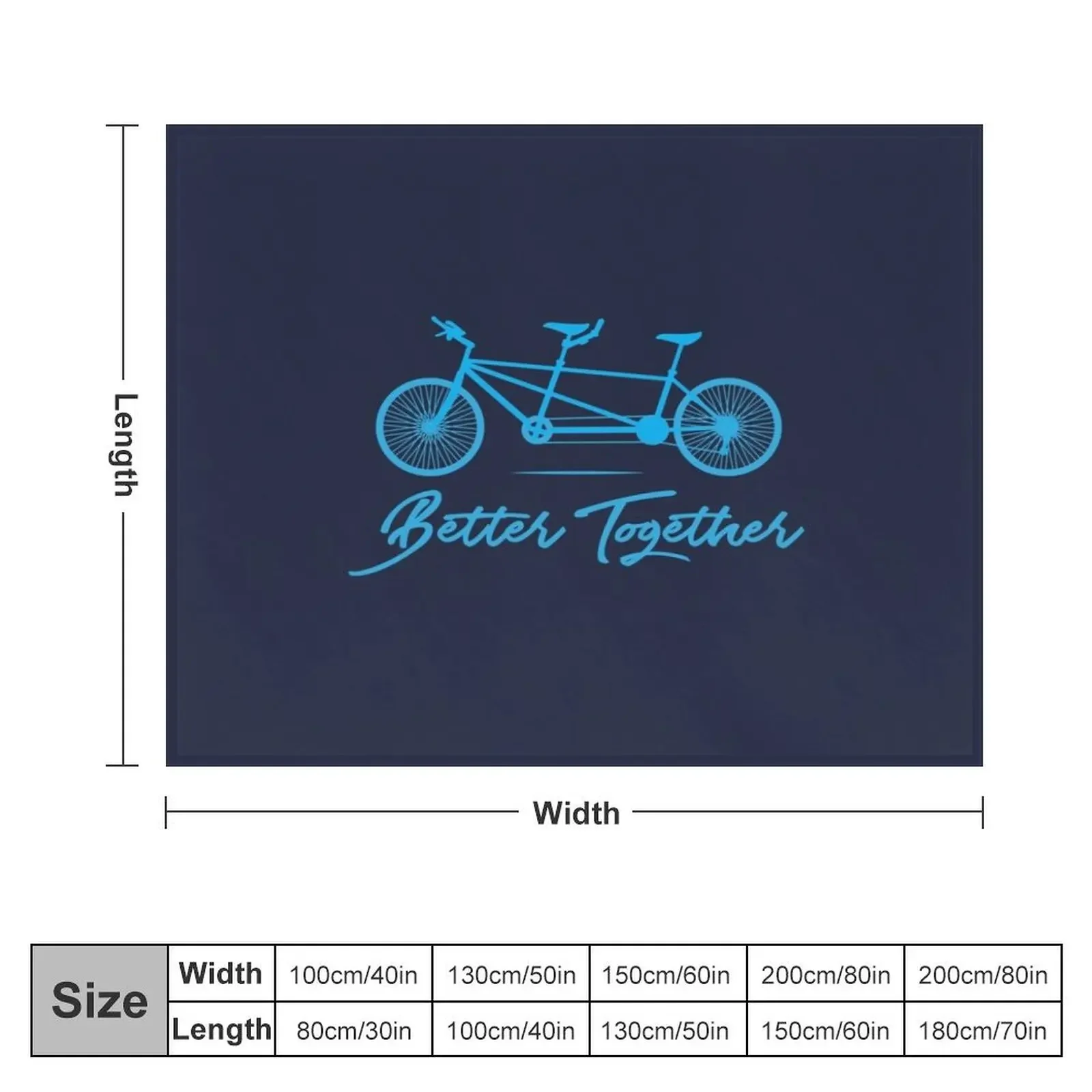 Tandem Bike Better Together Bicycle Design Throw Blanket Heavy Hairys Blankets