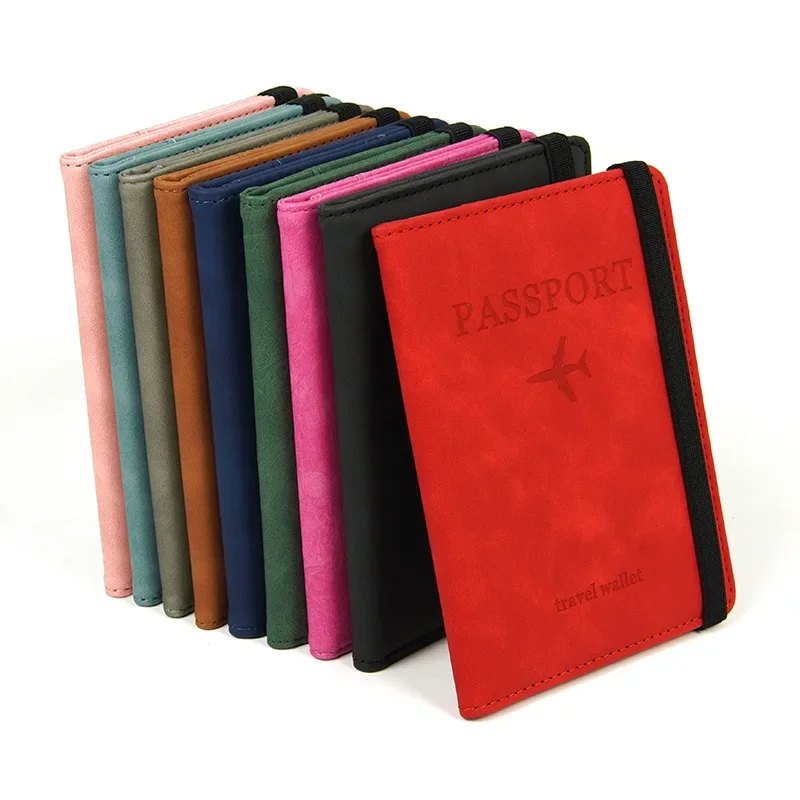 

PU Leather Passport Protector Case RFID Blocking Passport Holder Covers for Internation Travel with Inner ID Credit Card Slot