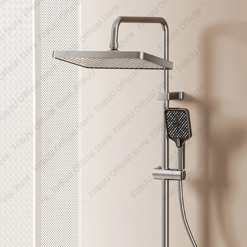 

Современная простая душевая система, комплект насадки для душа с четырьмя кнопками, сверхширокий верхний душ, комбинированная насадка для душа для семейной ванной комнаты в отеле