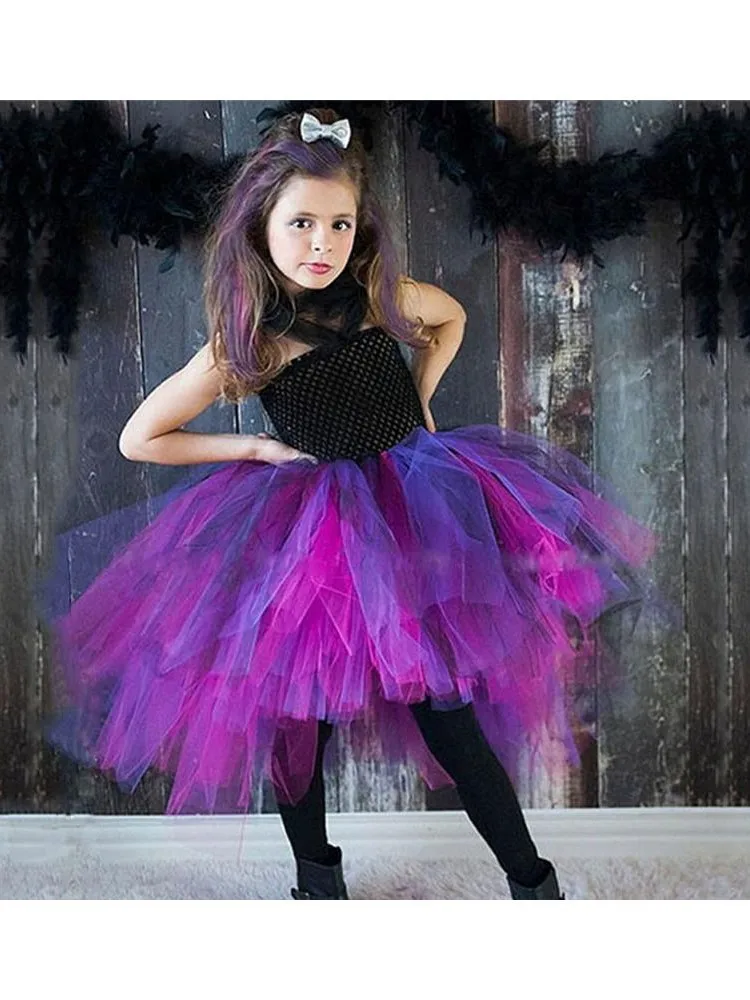Dziewczyny czarny różowy Rock króla Tutu sukienka dzieci szydełka tiulowa sukienka na ramiączkach suknia balowa dzieci Cosplay Costume Party sukienki 1-9Y 3 sztuk — zdjęcie 2
