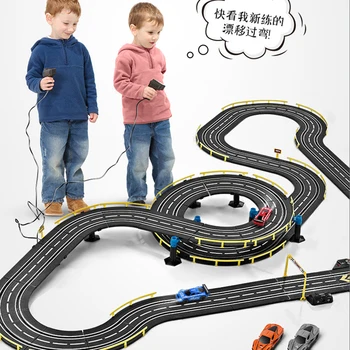 Children&#x27;s electric railcar double remote control racing track 1/43 RC racing car model 18.1m super long track boys toy gift