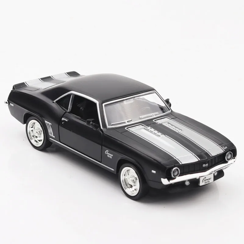 1:36 1969 Chevrolet Camaro SS zabawkowy modelu samochodu w stylu Vintage dla dzieci odleciany samochód miniaturowa kolekcja prezent dla chłopca A318