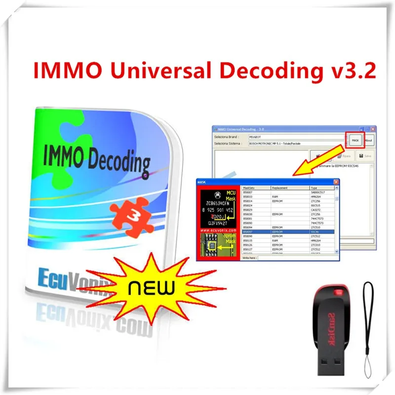 EcuVonix 3.2  2023 Hot Sell IMMO Universal Decoding V3.2 Remove IMMO Off + Keygen Unlimited Crack Fix ECU IMMO Code