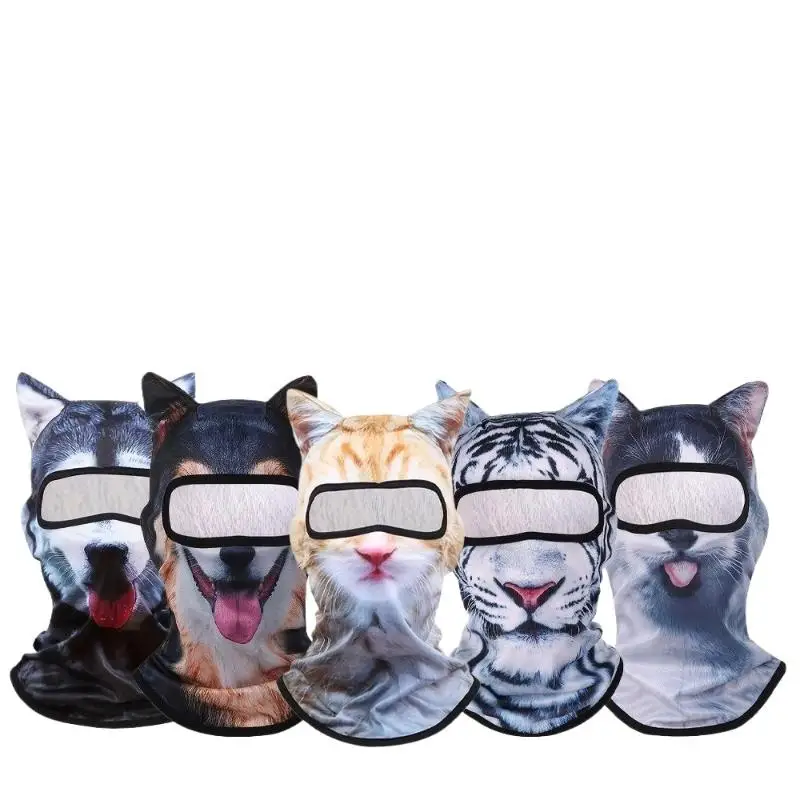 1 قطعة بالاكلافا الحيوان دراجة نارية موتوكروس التزلج على الجليد قبعة ثلاثية الأبعاد القط تزلج بالاكلافا الحيوان الوجه تغطي كامل الوجه هود قناع #6