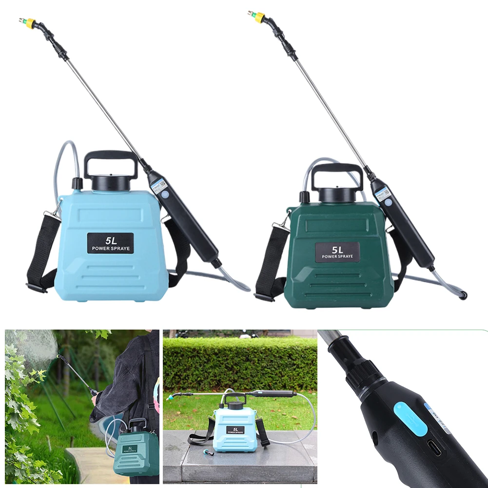 

1.35 Gallon/5L Battery Powered Sprayer with 3 Mist Nozzles Electric Sprayer with USB Rechargeable Handle Garden Sprayer