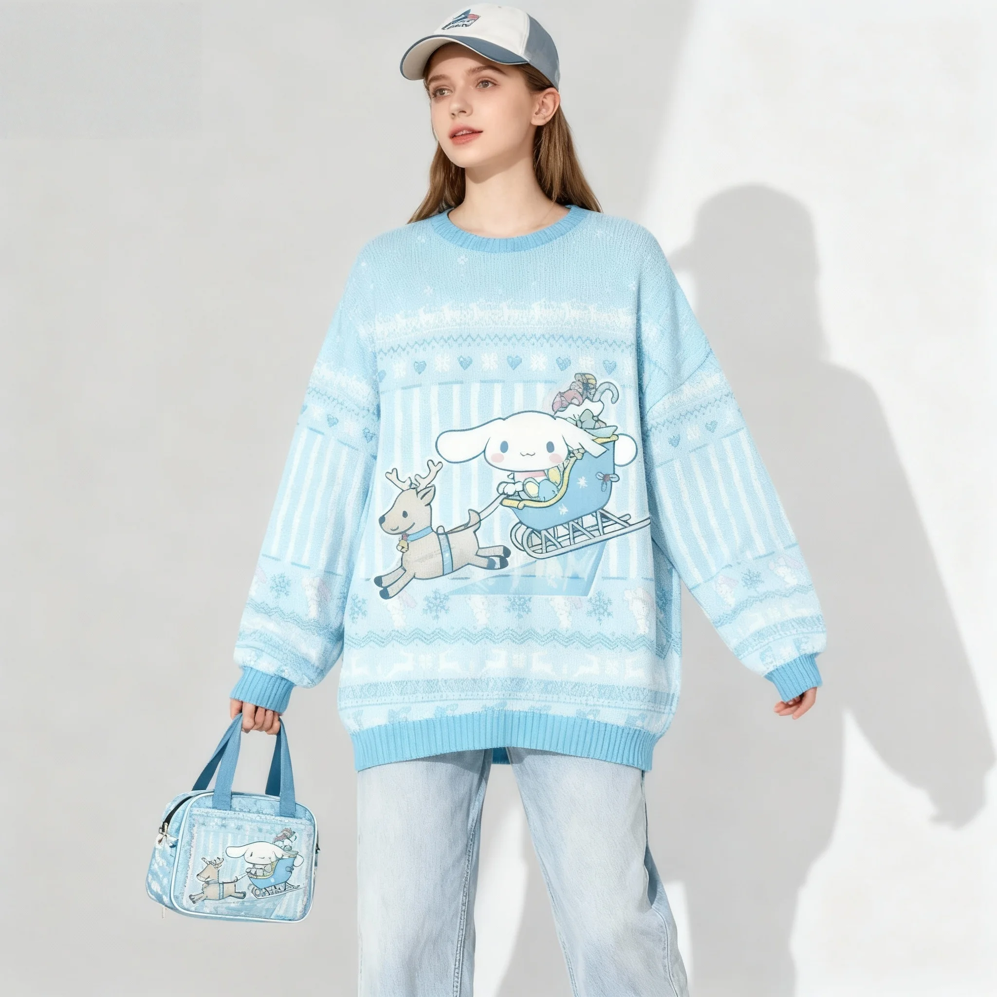 جديد سانريو الأسرة بودنغ الكلب الأذن الكبيرة الكلب سلسلة حلوة ورائعة حفلة عيد الميلاد سوبر كبيرة المرأة الخريف/الشتاء هوديي #2