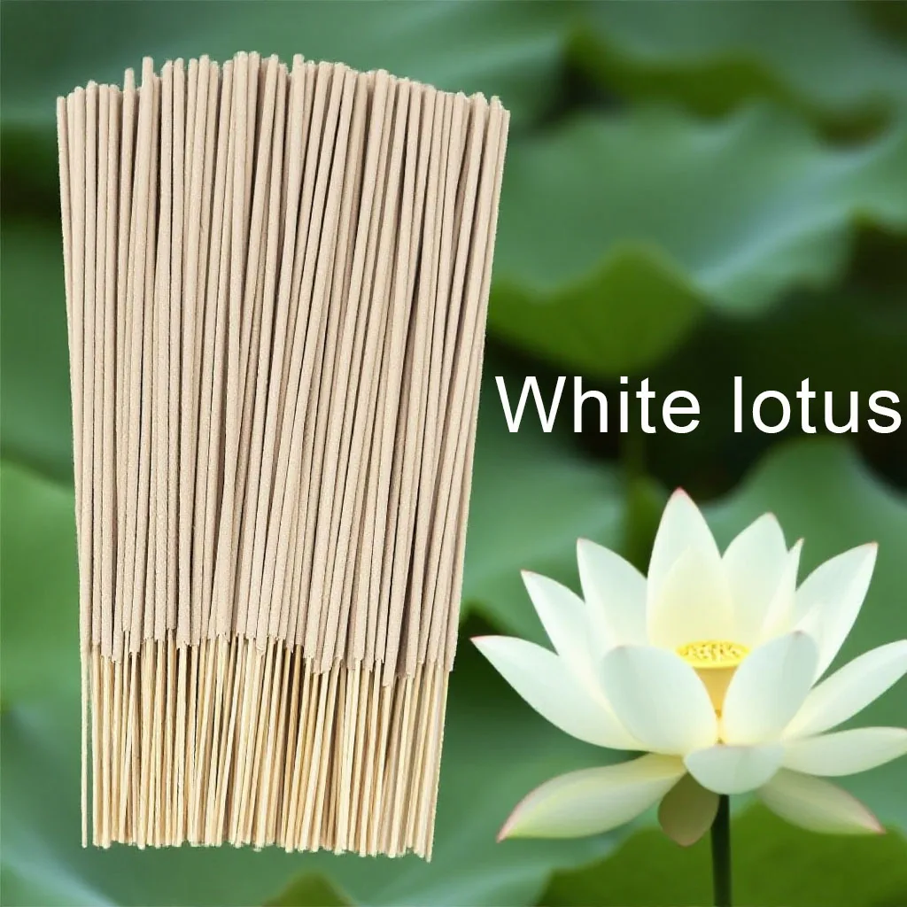 High-Quality Off-White 8.7-Inch White Lotus Incense Sticks, Made from Natural Materials, with a Lotus Scent. White Lotus Symbolizes Holiness, Divinity, and Cleanliness Essential Bamboo Stick Incense for Home view 6