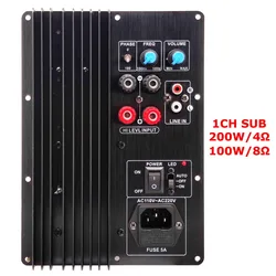 110-220V 200W 100W Heavy Subwoofer Digital Power Amplifier Board Active Power Amplifier Board Hifi Pure Bass 1CH 4ohm 8ohm