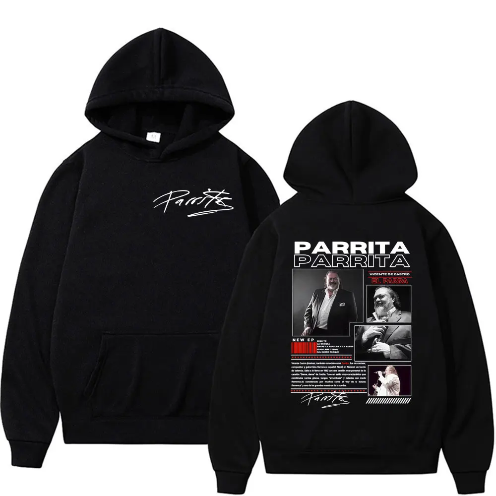 Sudadera con capucha estampada Parrita Vicente De Castro Album 2026 Tour para hombre y mujer, estilo vintage urbano hip hop, de forro polar, oversize
