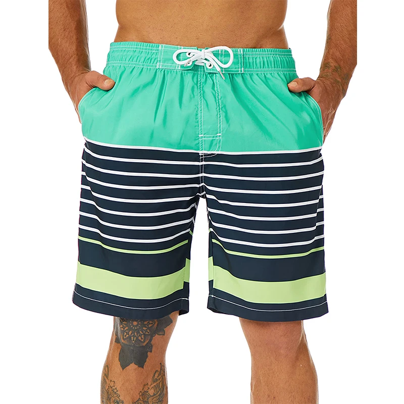 Spodenki plażowe w paski z nadrukiem 3D y2k Casual Beach Shorts Swimsuit homme 20223 Summer Hawaii Surfing Short Pants Swim Trunks