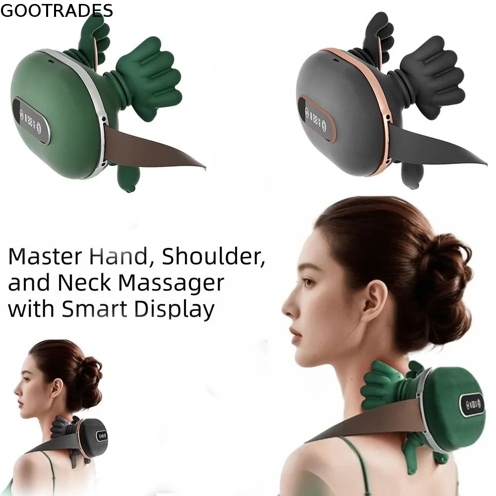 Bionic Kneading Shoulder Neck Massager Heating Compress Simulates Manual Massage Bionic Kneading Massager Digital Display