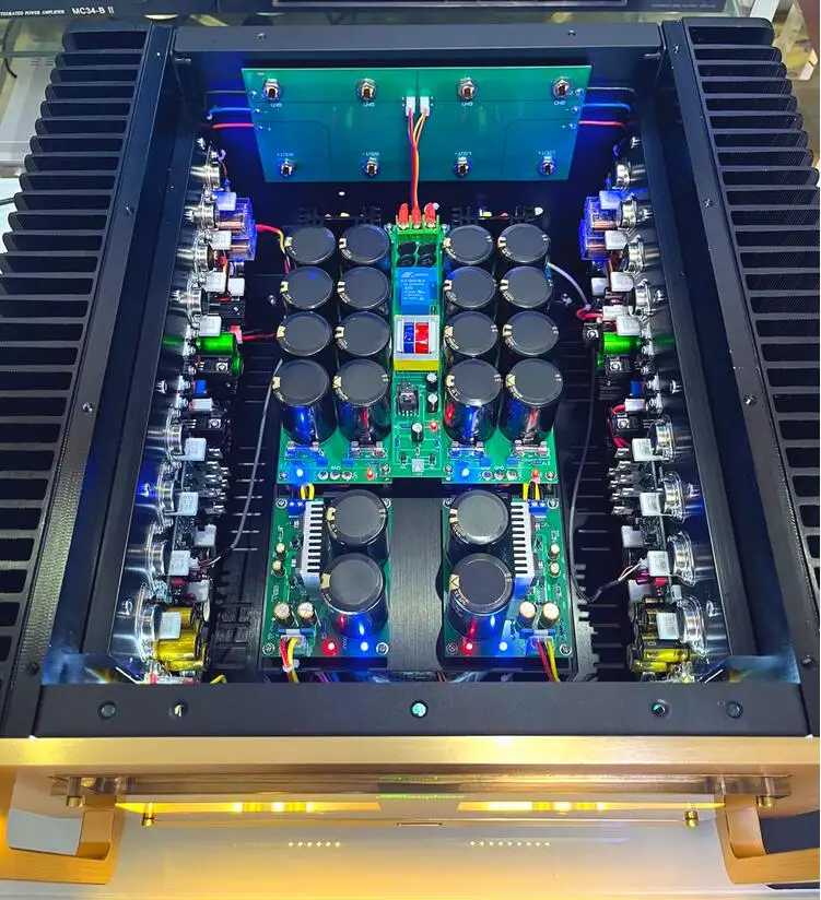 AM200 HIFI amplificador de potencia estéreo clase A totalmente equilibrado 200W * 2 con pantalla de doble medidor