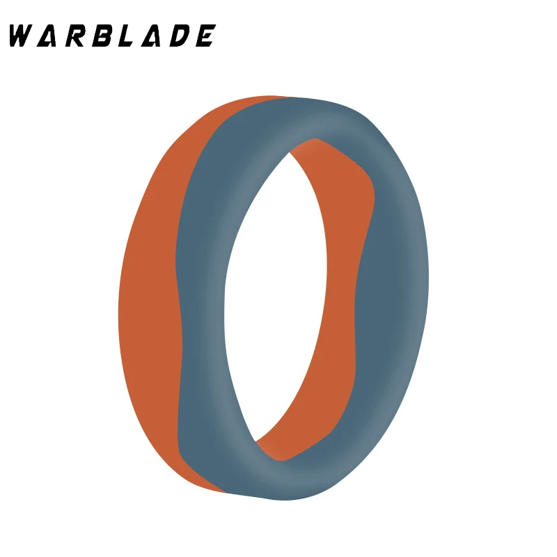 6pcs/Lots 5.7mm Silicone Finger Ring Men Women Hypoallergenic Two-Color personality Flexible  Rubber Ring Couple Wedding Jewelry