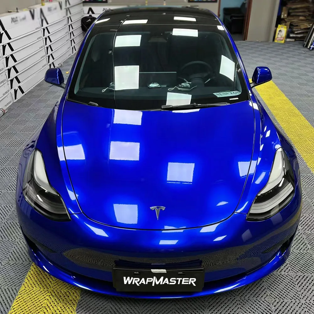 

Wrapmaster glossy metal Ocean Blue whole car body film vehicle Wraps Vinyl