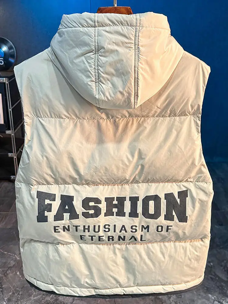 

2025 New Men's Thickened Warmth Vest Casual Autumn Winter Outerwear Durable Polyester Fabric Zipper Closure Fashionable Youth...