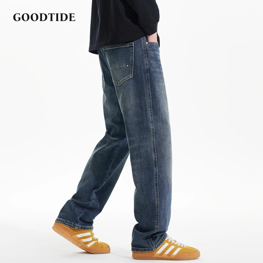 

Men's Washed Wide Leg Jeans Loose Fit Denim Pants Detail Casual Streetwear Trousers Comfortable Men Fashion Trendy Design