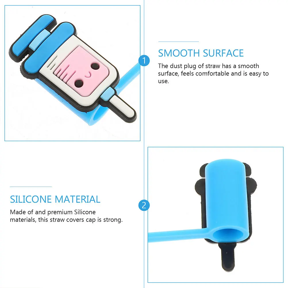 

12Pcs Reusable Straw End Plugs Durable Silicone Material Attractive and Practical Design Straw Cover Tips Protector