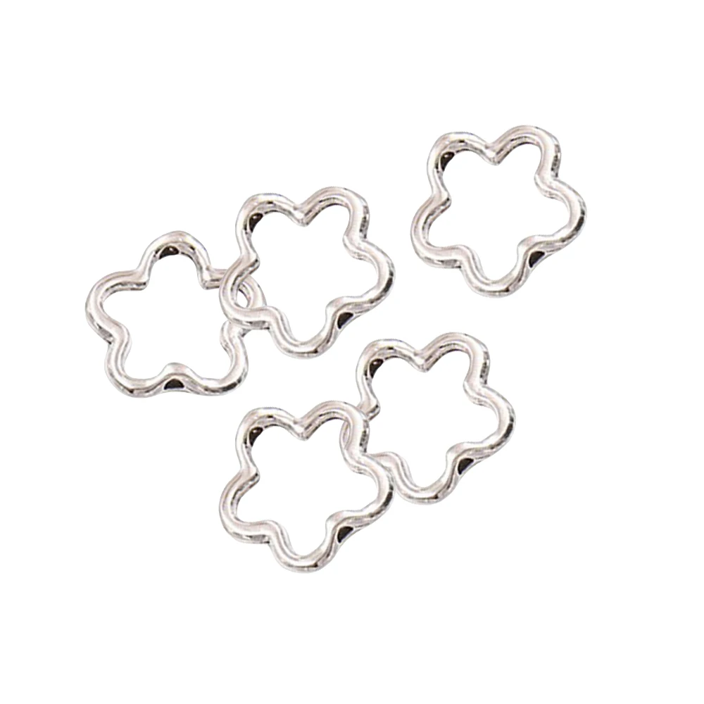 50Pcs 15x15mm Flower Bead Frames Spacer BeadsFor DIY Earrings Necklaces Bracelets Jewelry Making Handmade Findings Accessories