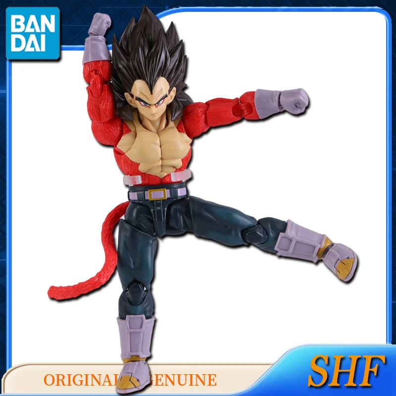 Bandai Dragon Ball Anime Original Genuine SHF SUPER SAIYAN 4 VEGETA Action Figure Toys For Kids Gift Assembly Model Ornaments