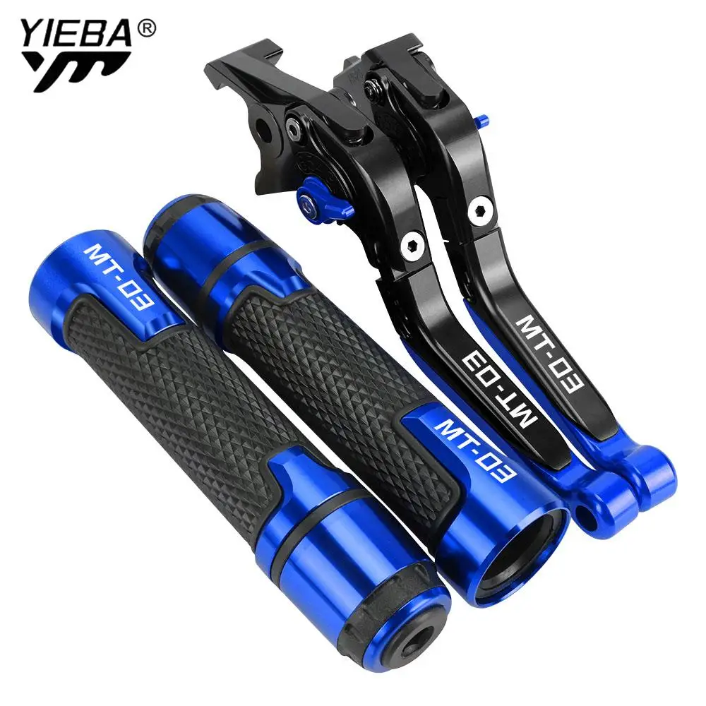 

2023 MT 03 Motorcycle =Adjustable Brake Clutch Levers Handbar End Grips FOR YAMAHA MT03 2015 2016 2017 2018 2019 2020 2021 2022