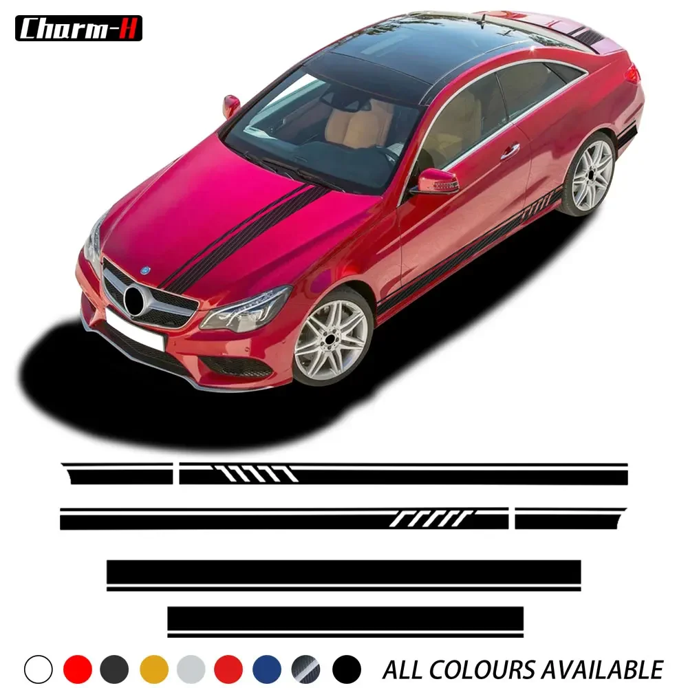 

Edtion 1 AMG Style Side Skirt Decals Sticker for Mercedes Benz E Class W212 W213 E200 E250 E300 E350 E63 AMG Door Side Stripes