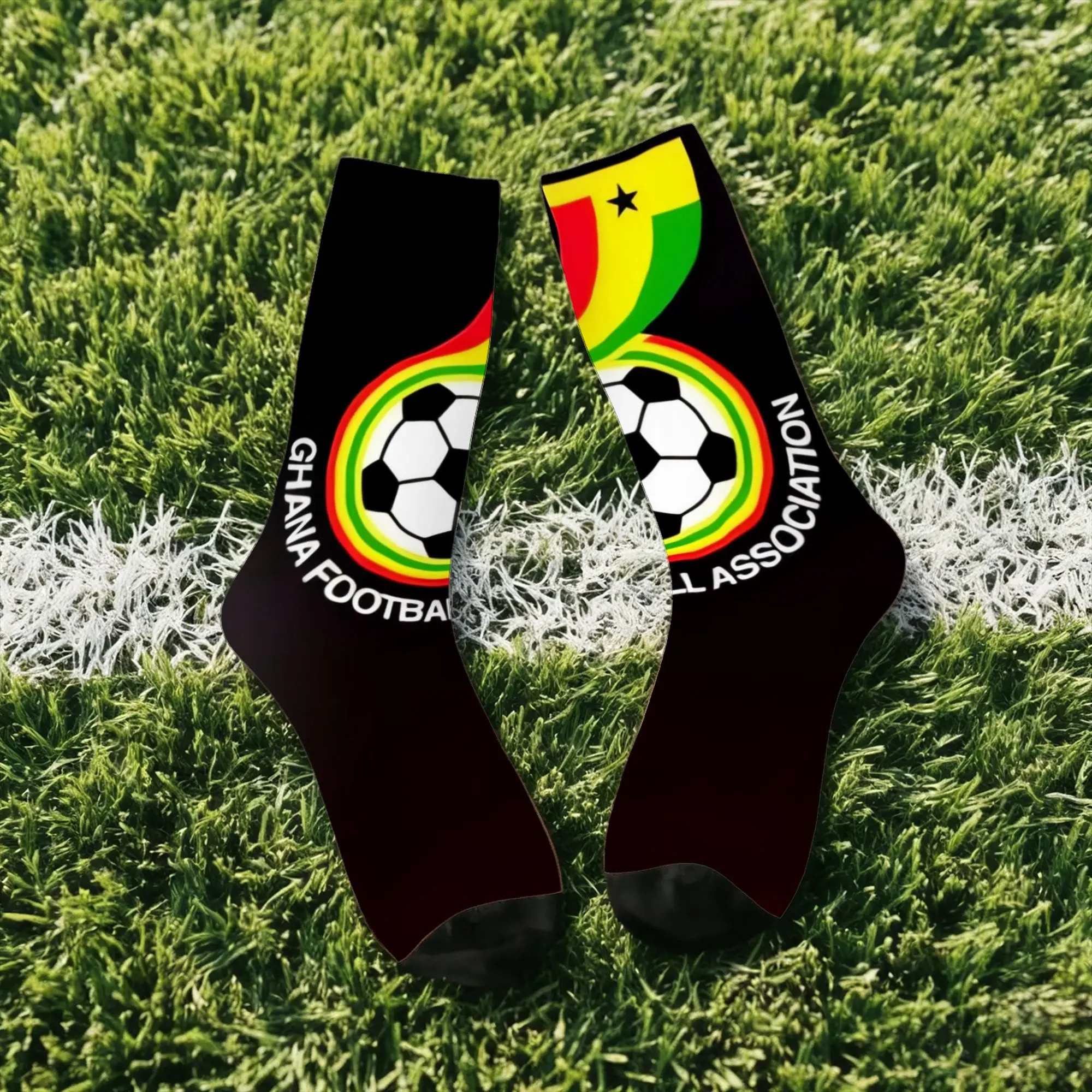 Hip Hop Retro Ghana Crazy Men's compression Socks Unisex  Street Style Seamless Printed Funny Sock Match Day Essentials