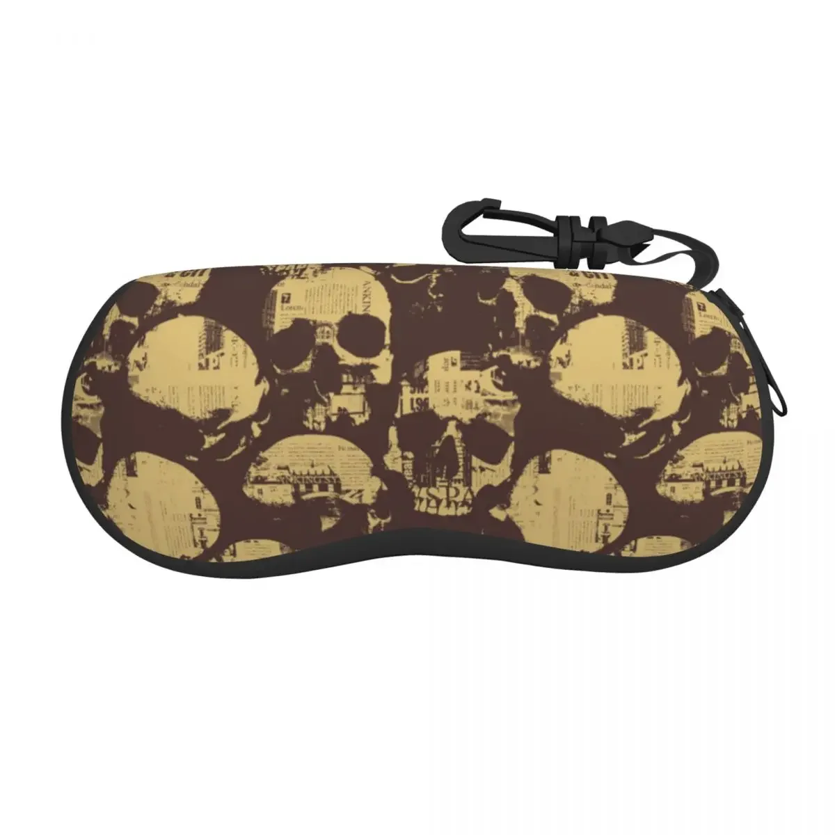 Unisex Glasses Bag Protective Case Skulls And Newspapers Portable Sunglasses Box Reading Eyeglasses Box