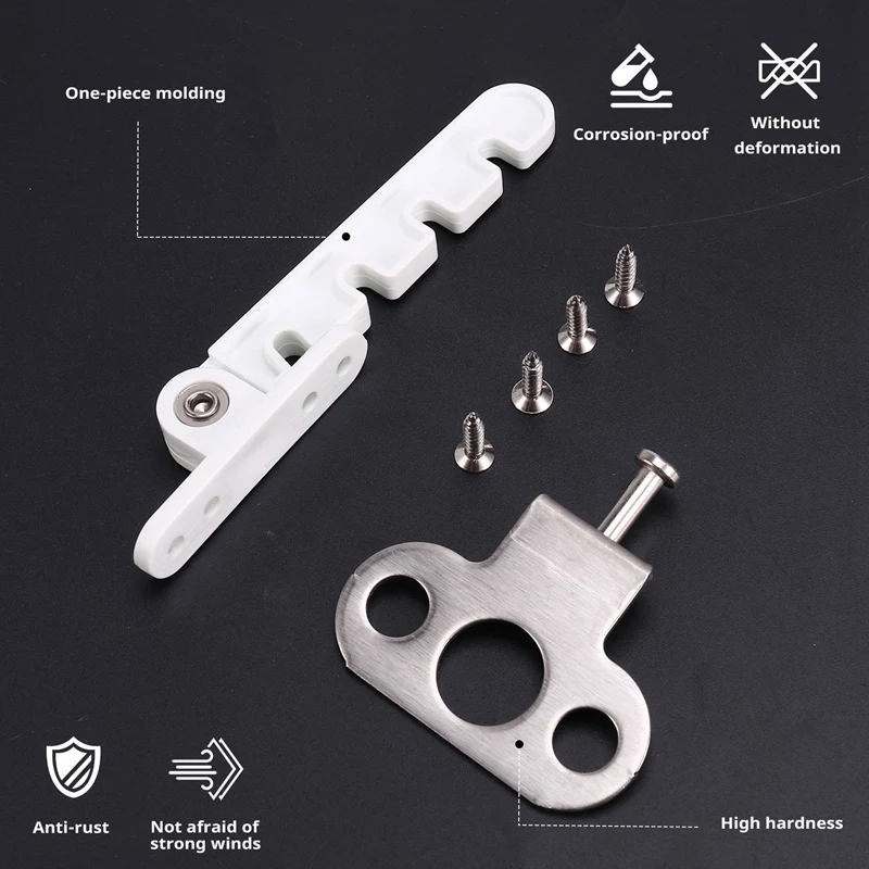 HOT-5PCS Window Ventilation Limiter Retainer Wind Brace Bracket Inner Opening Door & Window Limit Wind Hook White