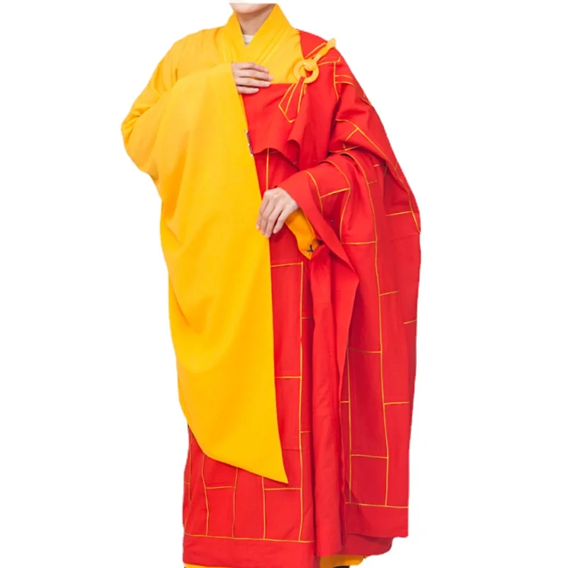 

Sanghati Chinese Han Buddhism Monastic Robe Kasaya Jiasha Ziyi Kesa Gasa Buddhist Monk Robe Clothes Cotton Linen 25 Stripes