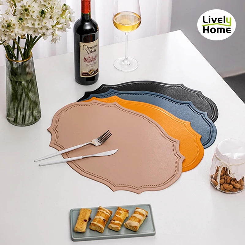 Leather Placemat Dining Table Mat Coaster Individual Tablecloth Dish Cup Plate Tableware Pad Modern Nordic Kitchen Accessories