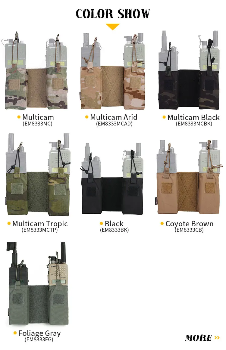 

EM8333 Emersongear MOLLE JPC MBITR Radio Pouch Set