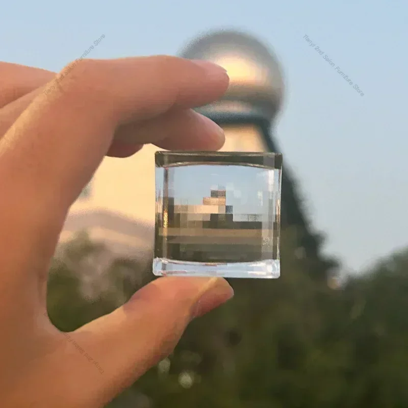 Artistic Crystal Pixel Stone Clock: Landscape Photo Display With Pixel Filter- Ideal Creative Niche