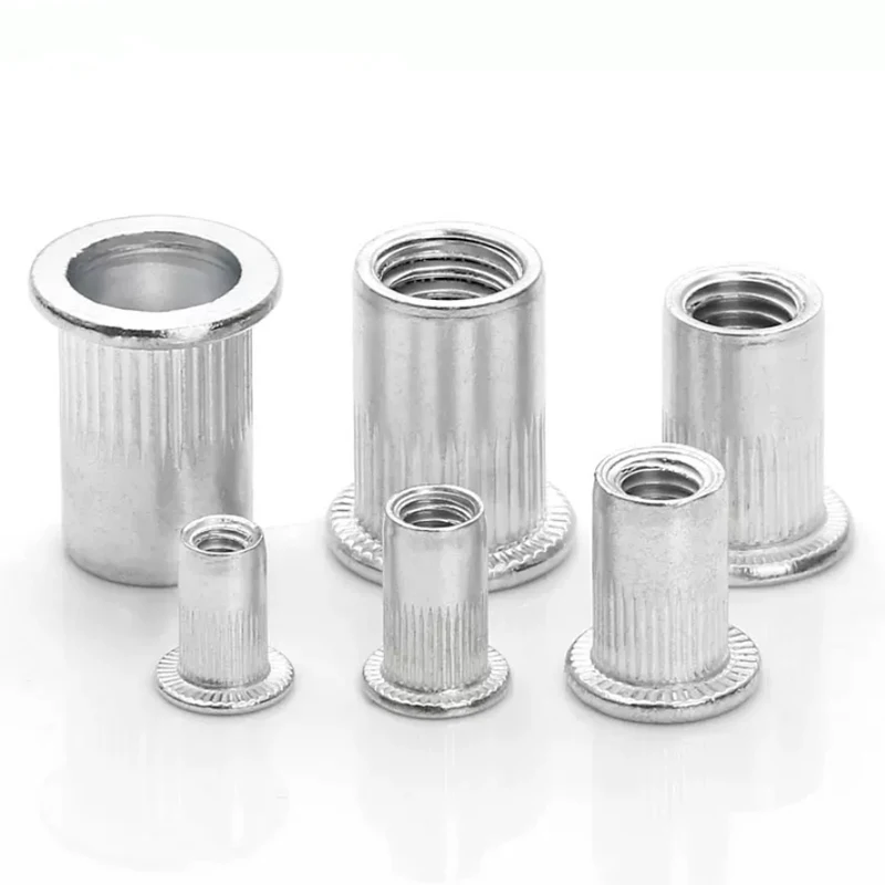 5/10pcs M3 M4 M5 M6 M8 M10 M12 Flat Metric Threaded Rivet Nuts Aluminium Flange Rivnut Insert Nutsert Nuts Fastener