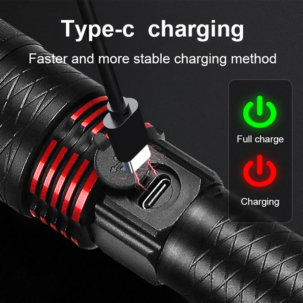 Outdoor Lights Ultra Powerful Flashlight With Usb Charging Work Light Self Defense High Power Led Flashlights Camping Lantern