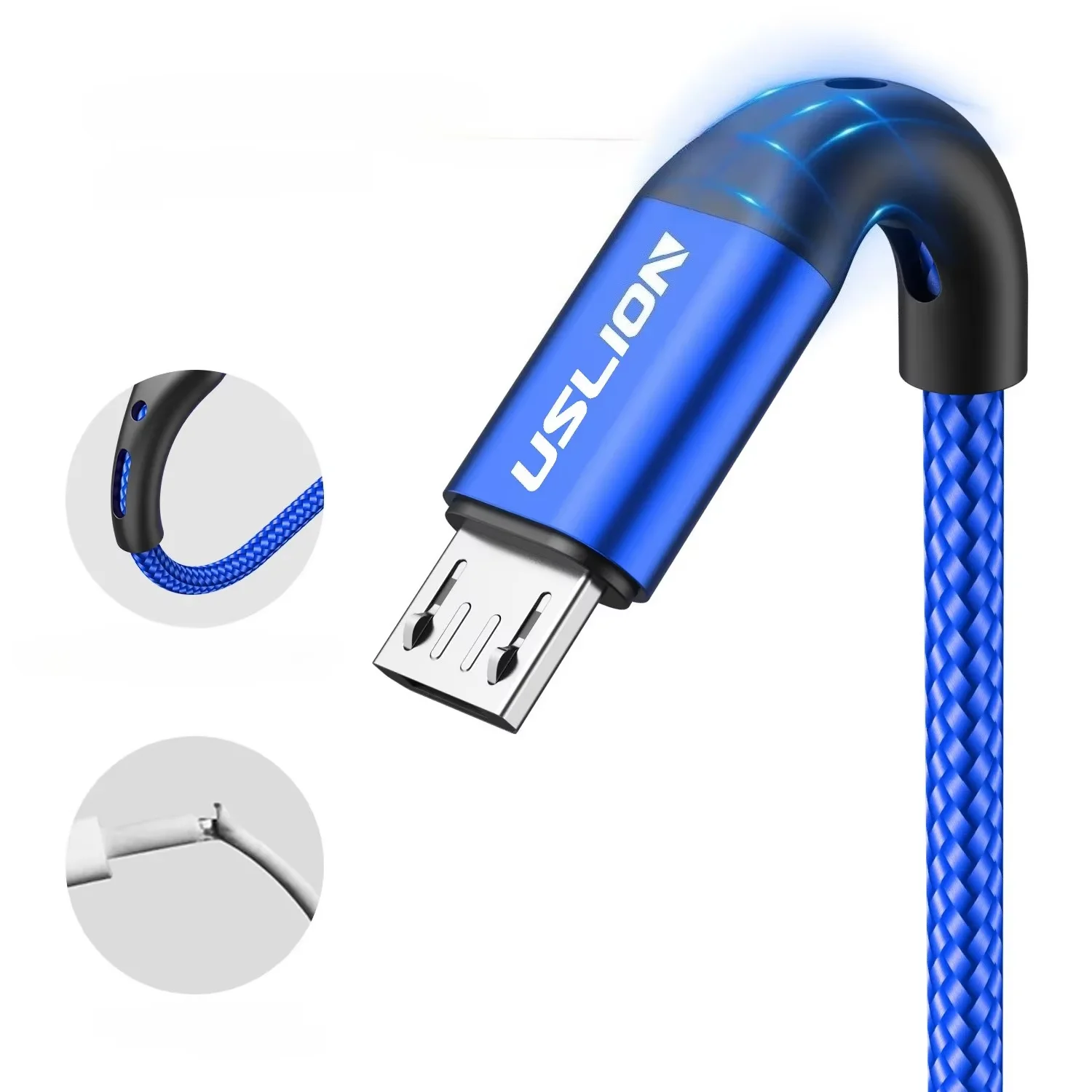 3A Fast Charging USB Cable with Smart Power-Off and Data Transfer – Smartphone Charger Accessories for Android Phones