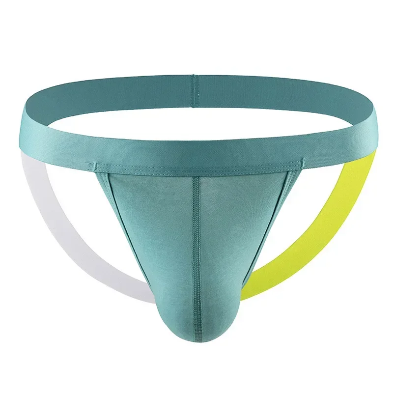 Men's Double T-Back Cotton Underwear Cool Breathable U-Convex Seamless Low Waist Butt Lifting Sports Sexy Back Hollow Out Briefs