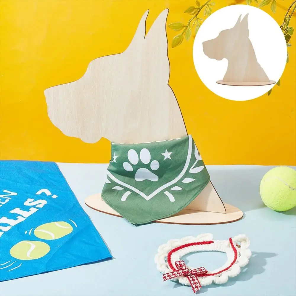 

DIY Dog Silhouette Display Stand Decorative Easy To Assemble Wood Pet Bib Display Rack Photography Props Removable