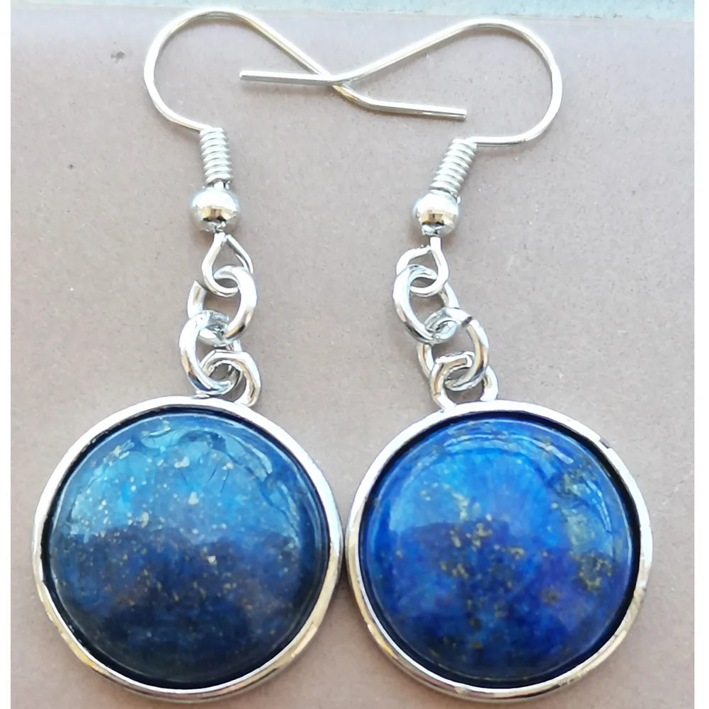 عين النمر الأزرق الرمال أوبال الملكيت غولدستون Howlite افينتورين اللازورد Unakite العقيق جولة استرخى القرط PWB981 #4