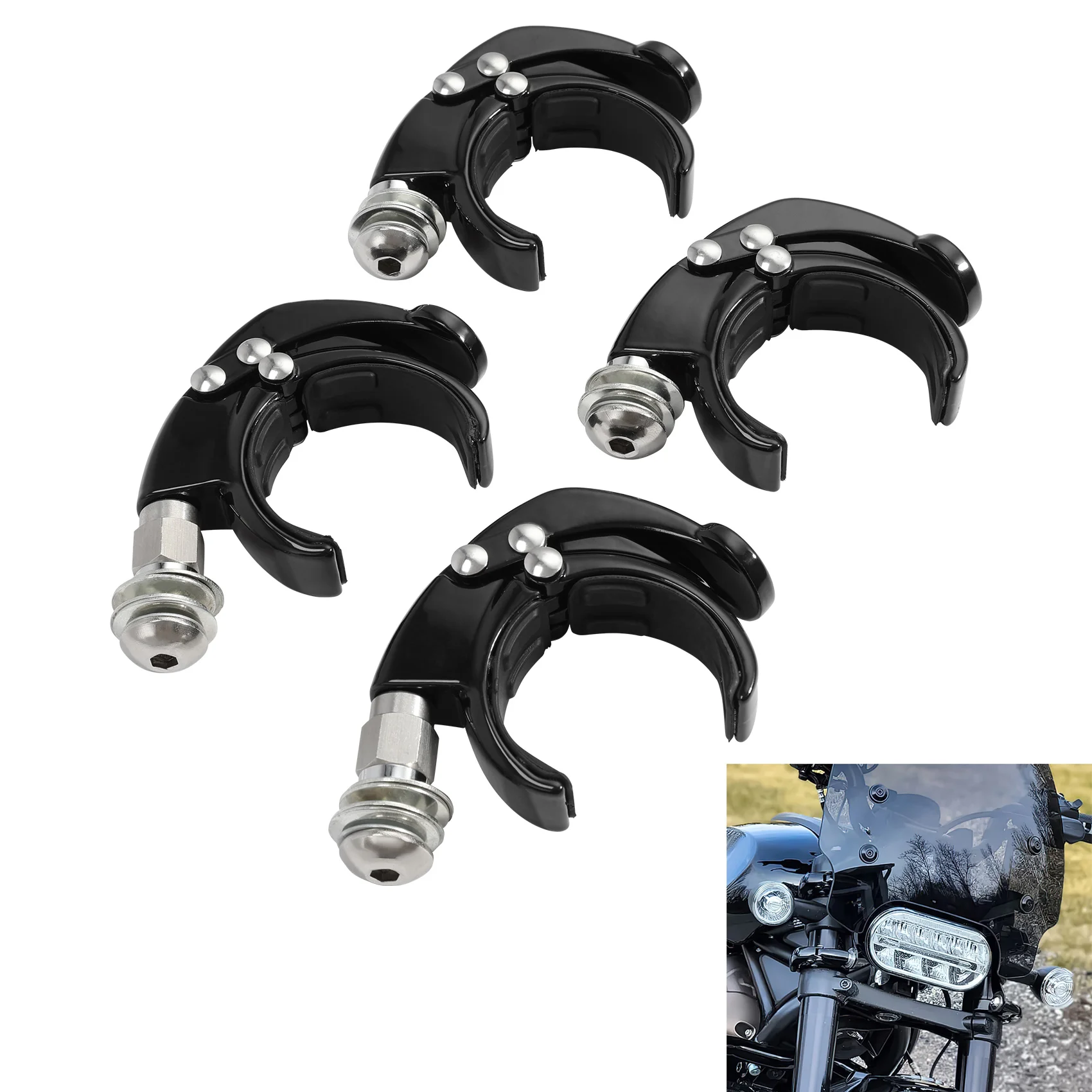 

54mm&56mm Windshield Clamps Fit For Harley Sportster S RH1250S FXLRS LOW RIDER S 2020 FAT BOB 2021-2024 Motorcycle Accessories