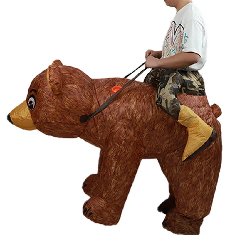 

Iatable костюм для выступлений на Хэллоуин для взрослых, забавная прогулочная кукла-гонщик, реквизит, костюм бурого медведя, сценическая этническая женская одежда