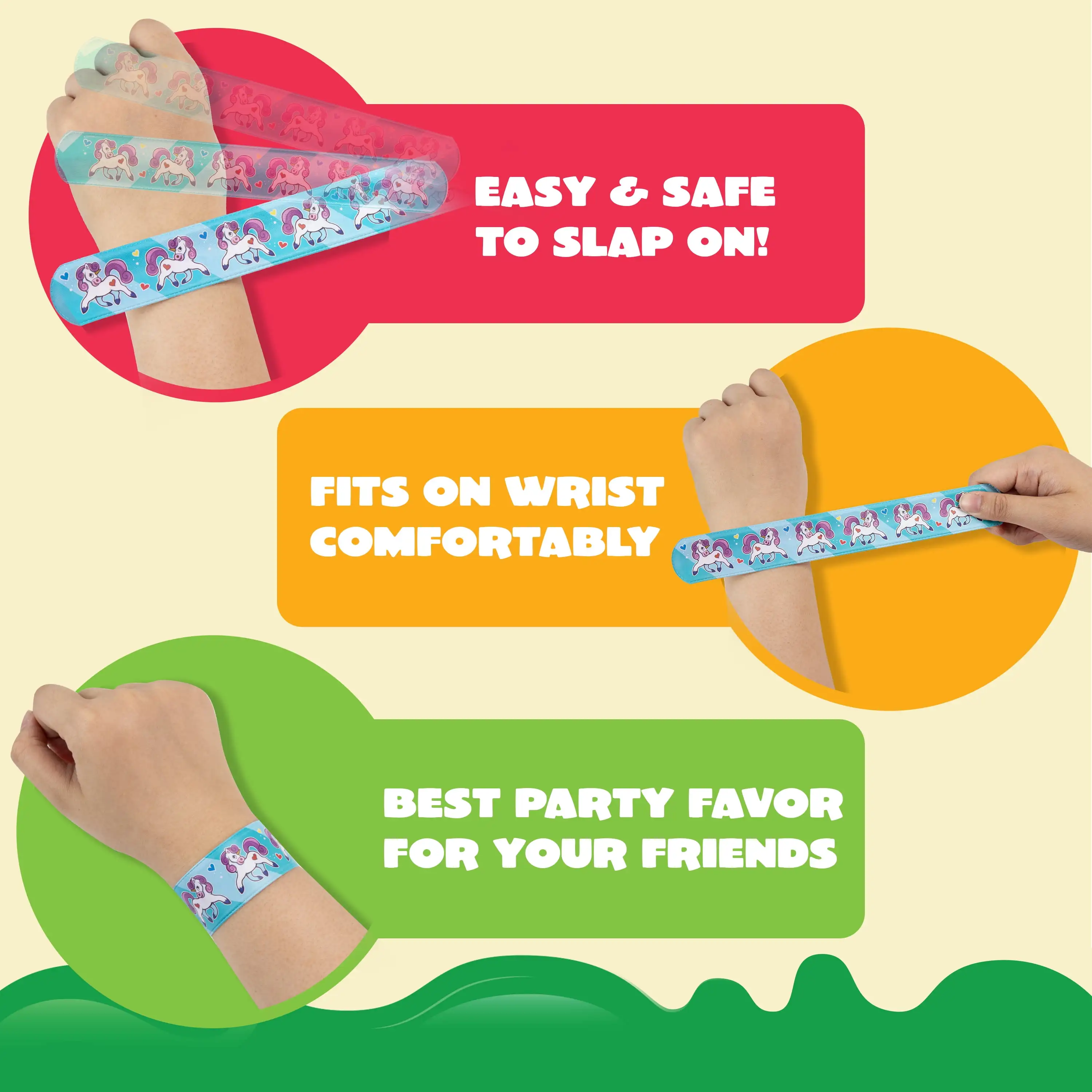 Joyfy 60/144 صفعة أساور هدايا الحفلات مع 36 تصميمًا لسلة عيد الفصح المواد هدايا عيد الميلاد