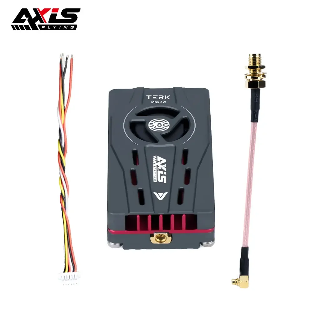 

Axisflying TERK Max 5.8G 3W VTX Fan with CNC Heat Sink Dual Function-Buttons Built in MIC Silent for Long Range RC FPV Drone