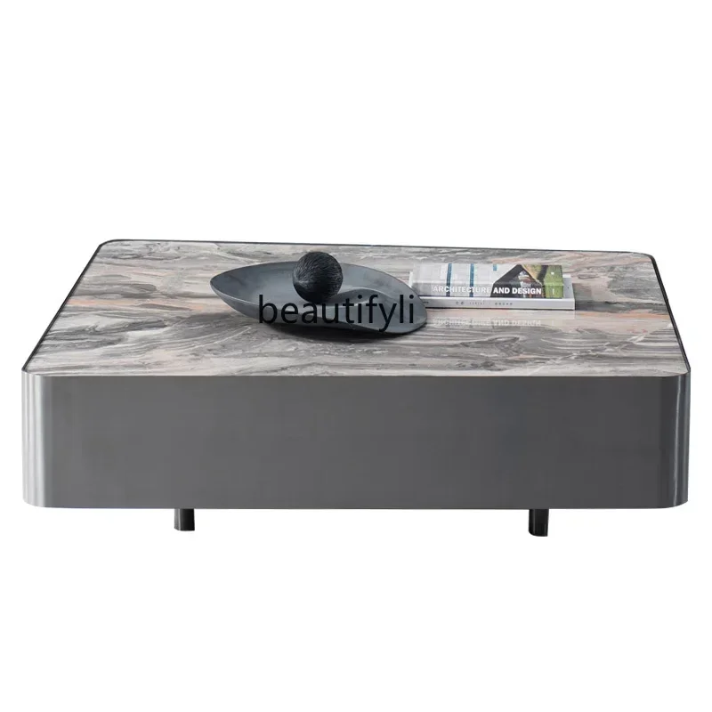 

LXItalian light luxury marble square coffee table combination, modern side tableSSS