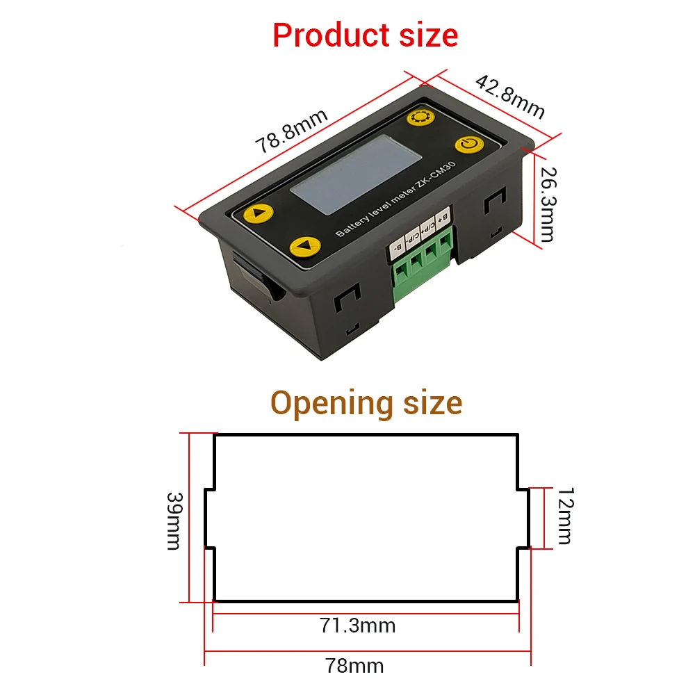 DC 6 ~ 60V cyfrowy miernik kulomb dwukierunkowy Monitoring prądu 30A wskaźnik poziomu baterii woltowy miernik mocy do baterii litowej