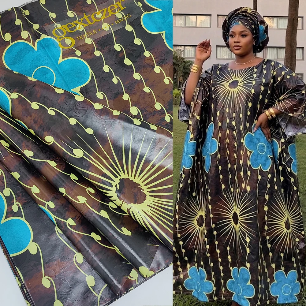 3 meters Nigerian Top Quality Origianl Print Bazin Riche With Perfume For Noble Lady Bride Wedding Party Boubou Dress Material